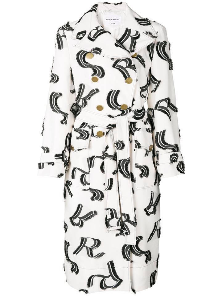 Sonia Rykiel Monogram Trench Coat - White