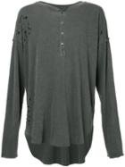 Nsf - Longsleeved Henley T-shirt - Men - Cotton - Xl, Grey, Cotton