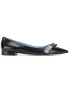 Prada Pointed Toe Ballerina Shoes - Black