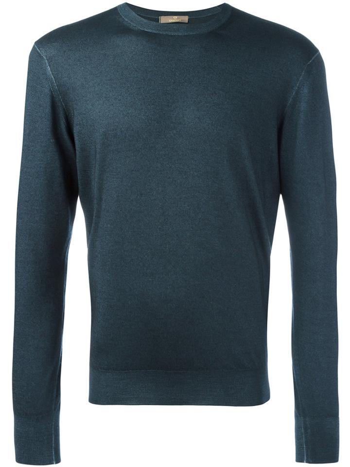 Cruciani - Casual Jumper - Men - Silk/cashmere - 52, Blue, Silk/cashmere
