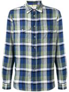 Ps Paul Smith Check Print Patch Pocket Shirt - Blue