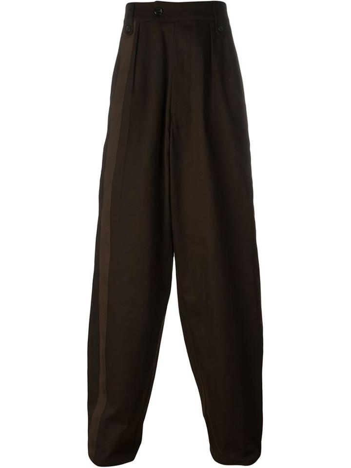 Raf Simons Wide Leg Colour Block Trousers