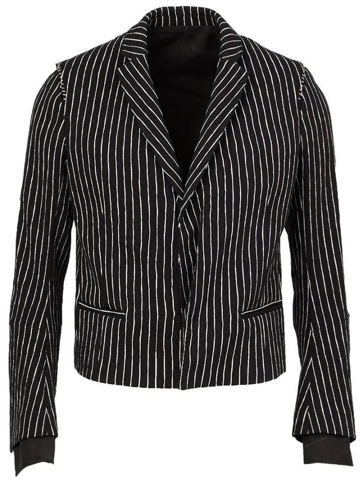 Haider Ackermann Striped Blazer, Men's, Size: 46, Black, Cotton/rayon/viscose