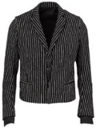 Haider Ackermann Striped Blazer, Men's, Size: 46, Black, Cotton/rayon/viscose