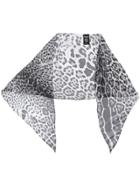 Saint Laurent Leopard Print Sheer Scarf - Grey