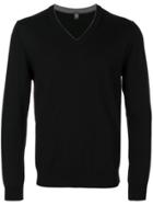 Eleventy V-neck Pullover - Black