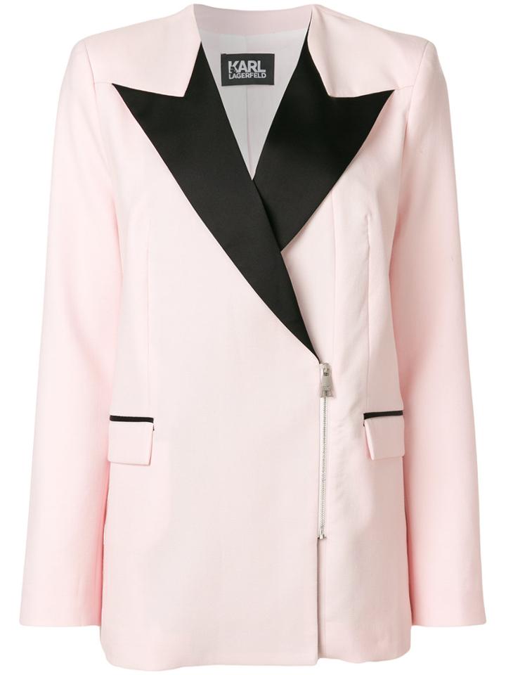 Karl Lagerfeld Zipped Summer Blazer - Pink & Purple