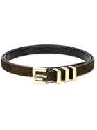Saint Laurent Thin Buckled Belt, Women's, Size: 90, Brown, Goat Skin