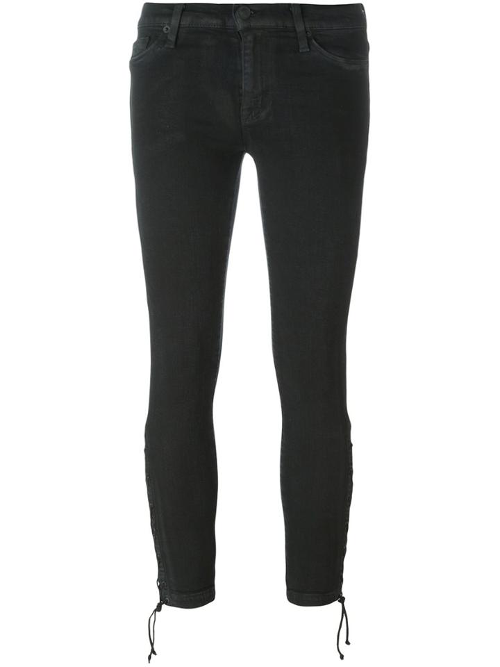 Hudson Tie Hem Skinny Cropped Trousers - Black