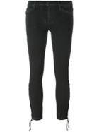 Hudson Tie Hem Skinny Cropped Trousers - Black