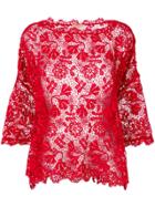 Ermanno Scervino Floral Lace Blouse - Red
