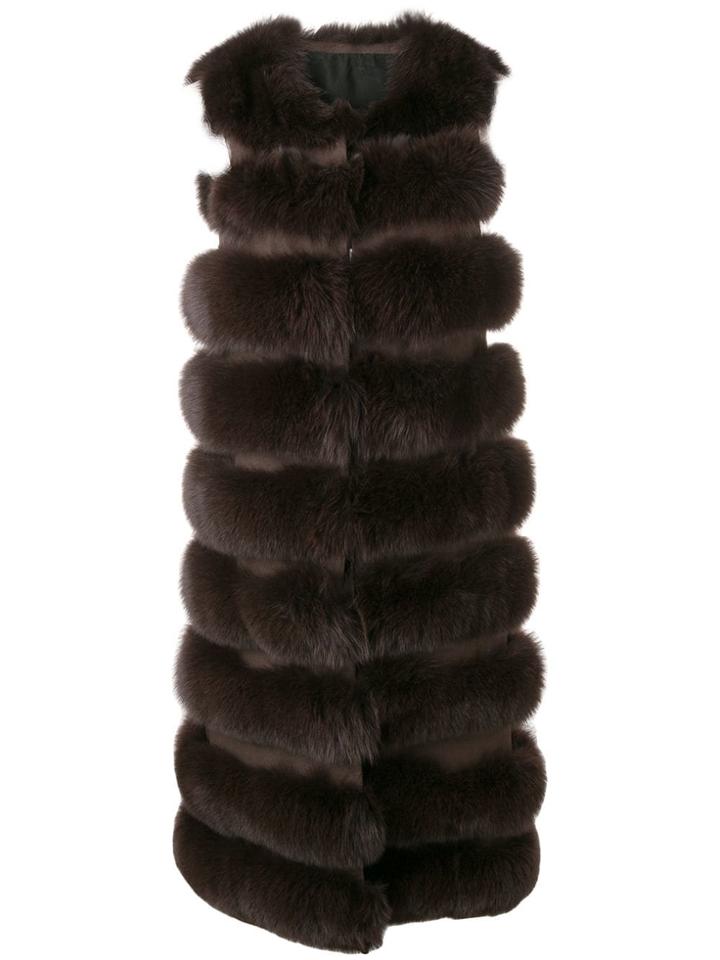 Liska Sleeveless Midi Coat - Brown