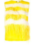Msgm Feather Embellished Top - Yellow