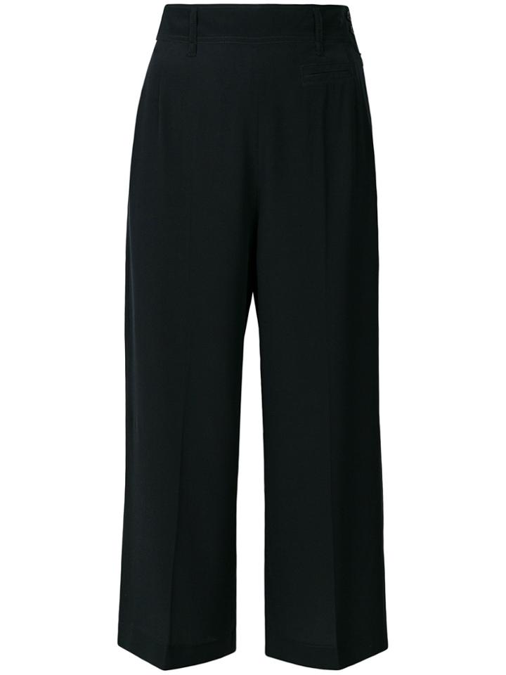 Prada Vintage High Rise Cropped Trousers - Black