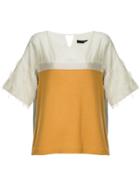 Frei Ea Textured Embellished T-shirt - Yellow