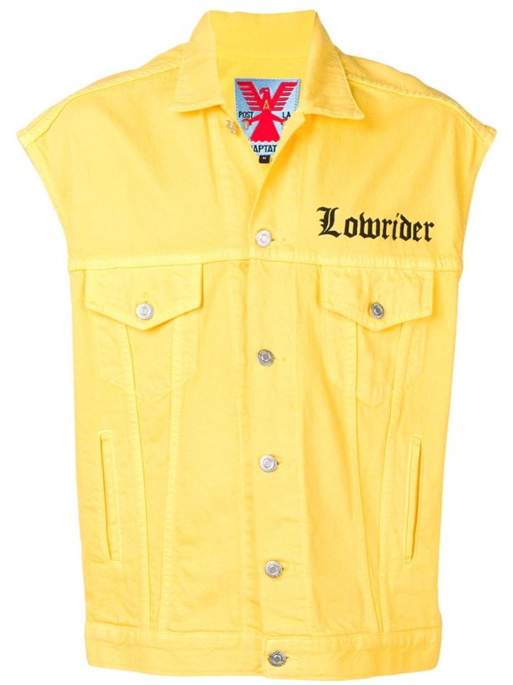 Adaptation Logo Embroidered Denim Gilet - Yellow