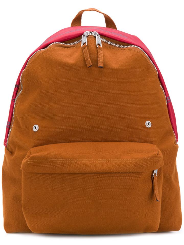 Raf Simons Two-tone Zipped Backpack - Brown