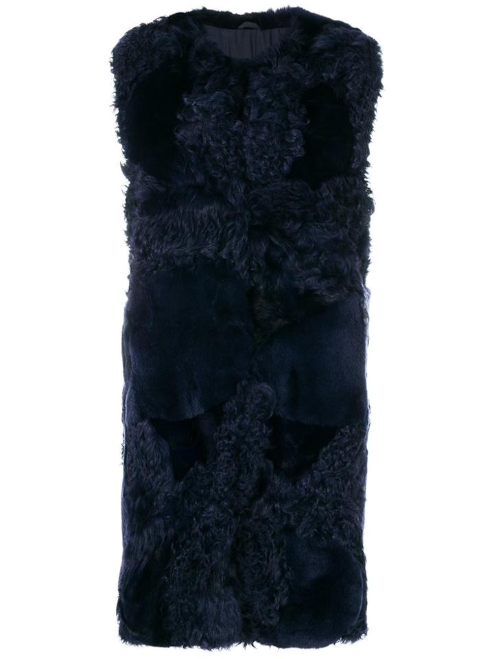 Sprung Frères Patchwork Gilet - Blue