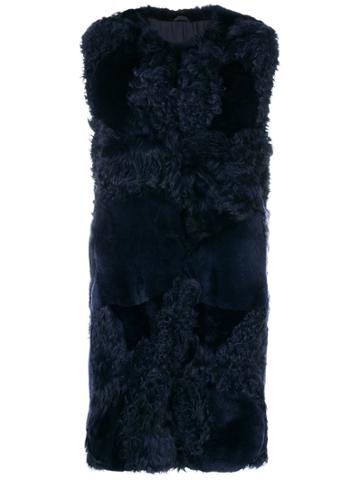 Sprung Frères Patchwork Gilet - Blue