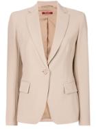 Max Mara Studio Fitted Waist Blazer - Nude & Neutrals