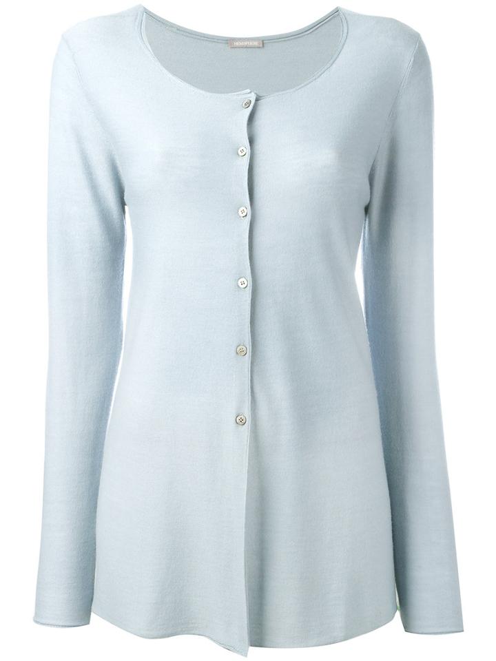 Hemisphere Button Up Cardigan, Women's, Size: 42, Blue, Wool