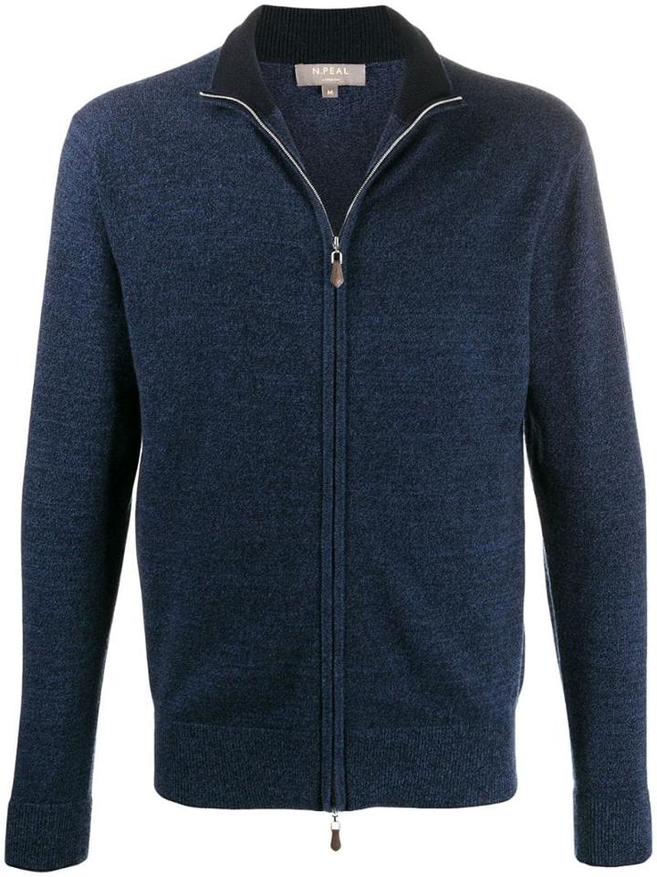 N.peal The Knightsbridge Zip Cardigan - Blue