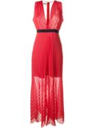 Msgm Pleated Dress, Women's, Size: 44, Red, Polyester/spandex/elastane