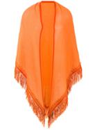 Antonia Zander Fringed Poncho Scarf - Yellow & Orange