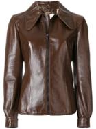 Chloé Oversized Collar Zipped Jacket - Brown