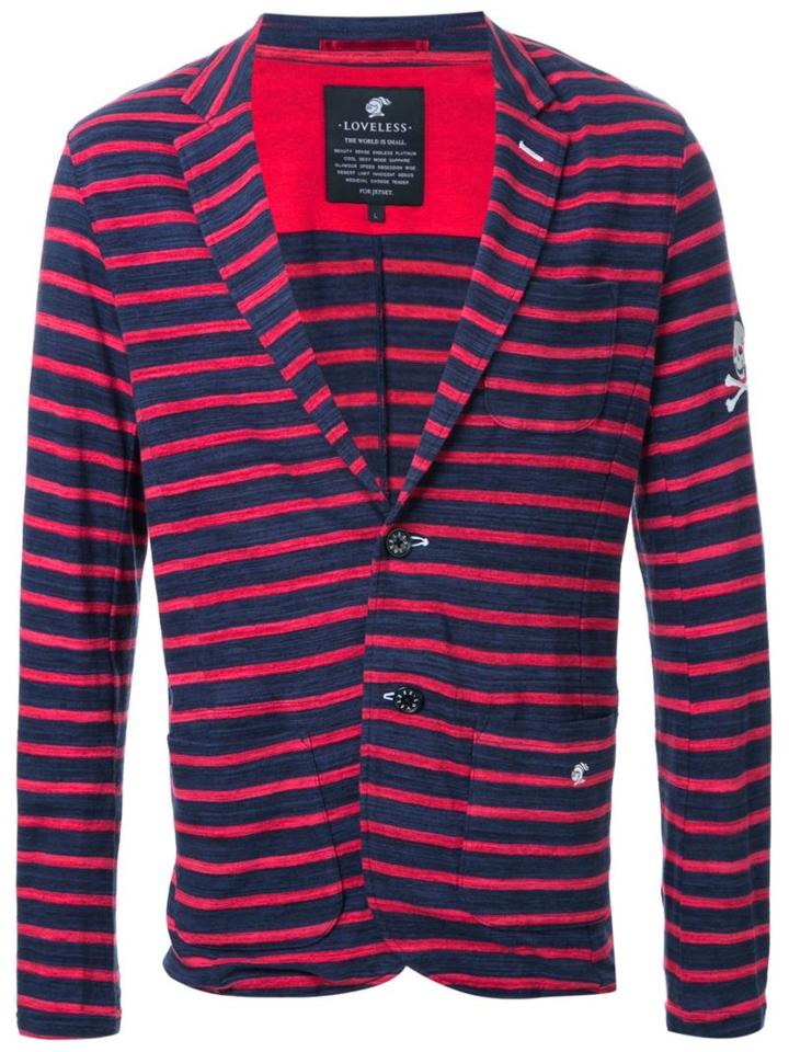 Loveless Striped Arm Logo Blazer