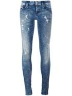 Diesel Distressed Skinny Jeans, Women's, Size: 25, Blue, Cotton/polyester/spandex/elastane
