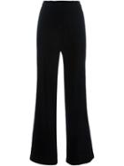 Ports 1961 Flared Velvet Trousers, Women's, Size: 44, Black, Cotton/viscose/cupro/silk