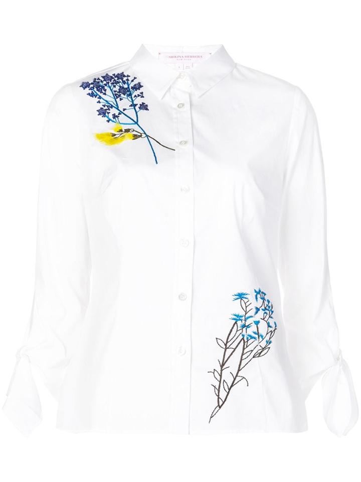 Carolina Herrera Floral Embroidered Blouse - White