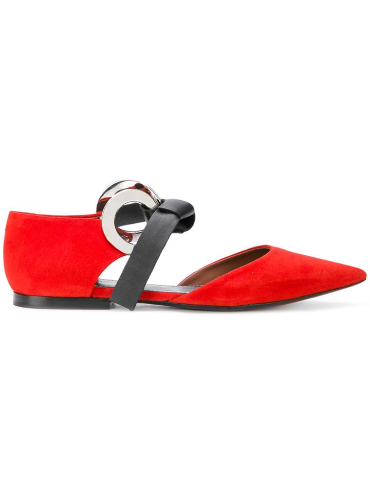 Proenza Schouler Grommet D'orsay Ballerinas - Red