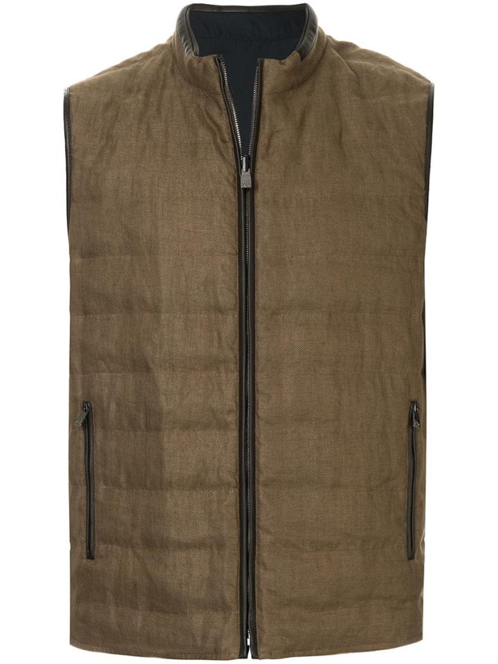 Corneliani Quilted Reversible Gilet - Brown