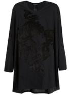 Ann Demeulemeester Front Detail Oversized T-shirt, Men's, Size: Small, Black, Cotton