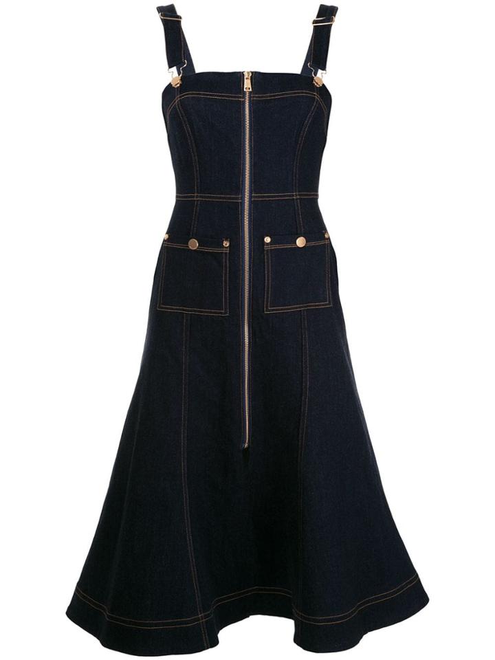 Alice Mccall Azure Denim Pinafore Dress - Blue