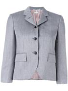 Thom Browne Three-button Blazer, Women's, Size: 40, Grey, Silk/wool