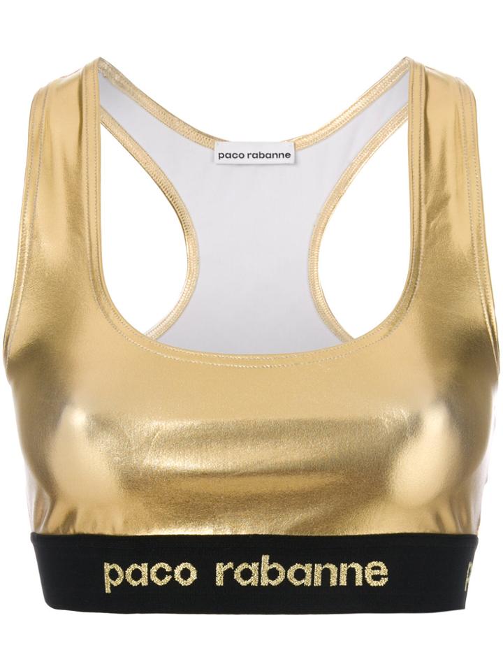 Paco Rabanne Elasticated Crop Top - Metallic