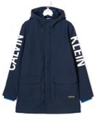 Calvin Klein Kids Logo Hooded Coat - 400*