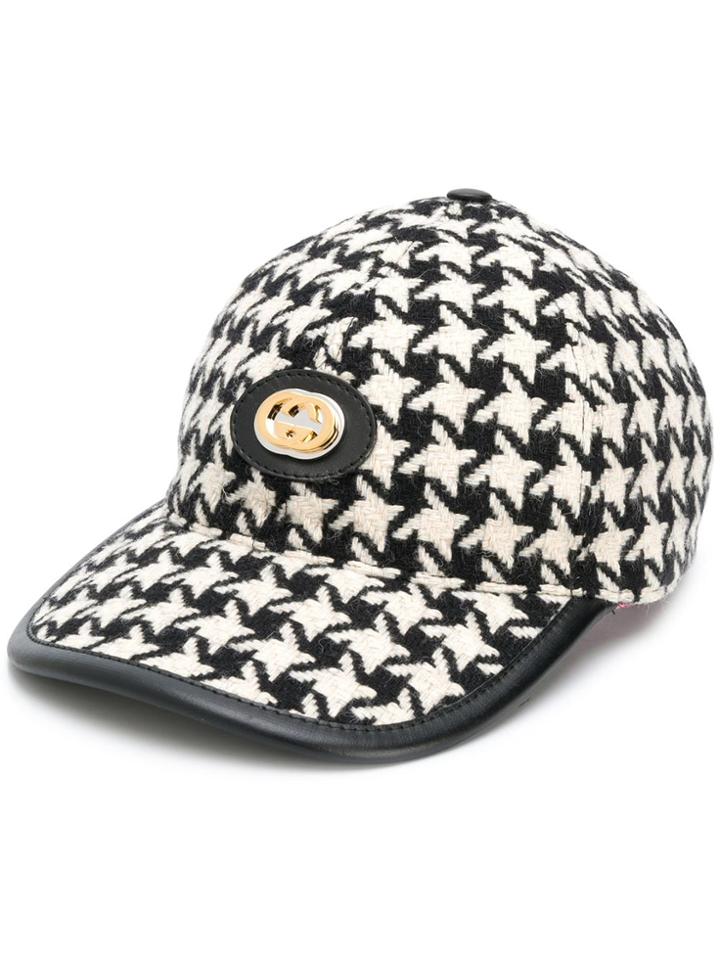 Gucci Houndstooth Baseball Cap - Black