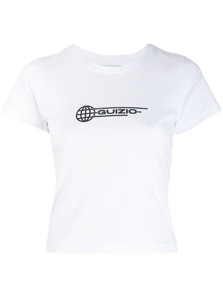 Danielle Guizio Logo Print Cropped T-shirt - White