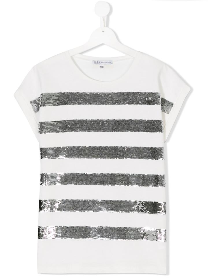 Patrizia Pepe Junior Sequin Embellished T-shirt - White