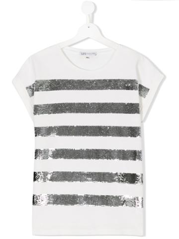 Patrizia Pepe Junior Sequin Embellished T-shirt - White
