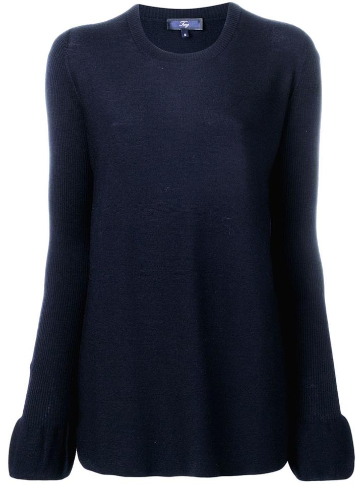 Fay Ruffled Cuff Jumper - Blue