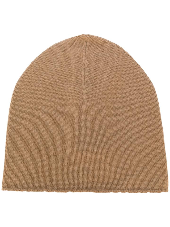 Ermanno Scervino Embroidered Logo Beanie - Brown