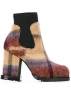 Sacai Check Ankle Boots - Neutrals