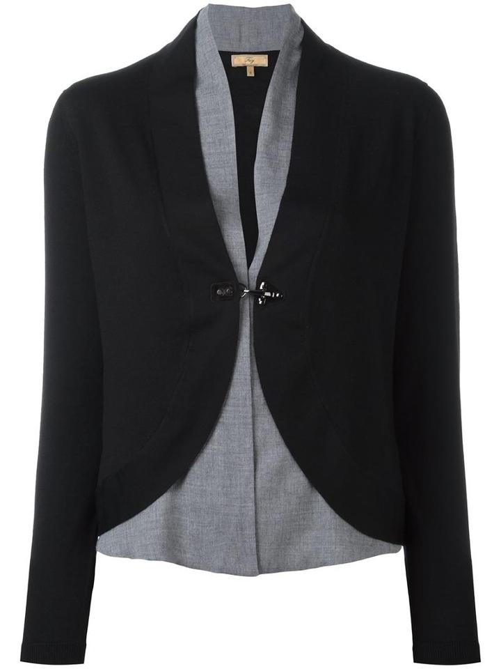 Fay Curved Shirt Lining Jumper, Women's, Size: Large, Black, Virgin Wool