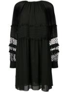 Giamba Plumetti Sleeve Dress - Black