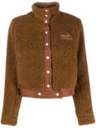 Courrèges Cropped Shearling Jacket - Brown